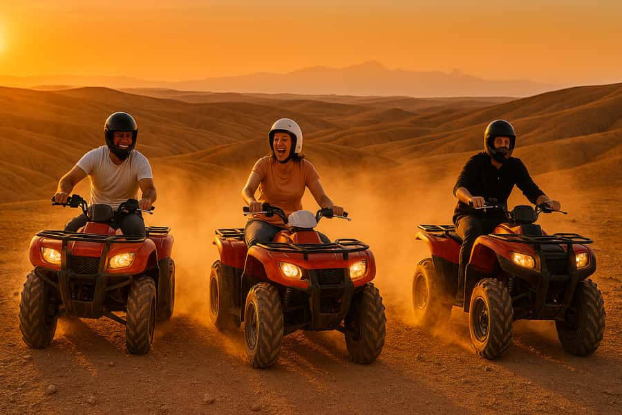 Agafay tour Quade Bike, Sunset and Romantic Dinner Show - Quad biking in Agafay’s rocky trails: fun, timing, and shared rides