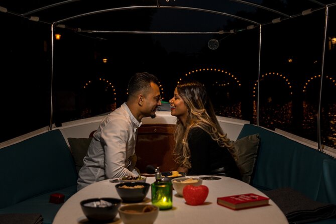 Amsterdam: Private Romantic Evening Canal Cruise + Bubbles/Snacks - The snacks and Prosecco setup: romance without restaurant stress
