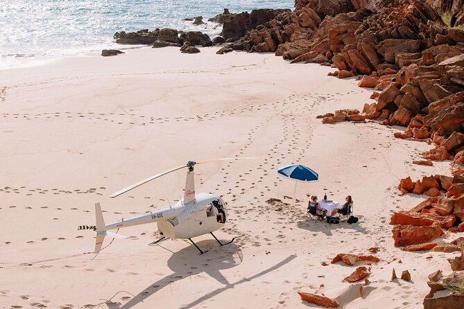 Broome: Romantic 45-Min Private Helicopter Flight & Beach Picnic - James Price Point’s red cliffs, then Gantheaume Point’s turquoise water cues