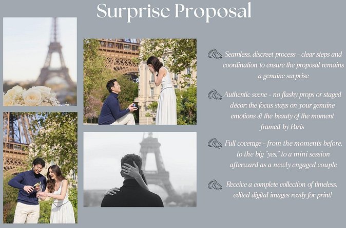 Eiffel Tower Surprise Proposal Engagement - Champagne toast and the rest of the shoot after the yes