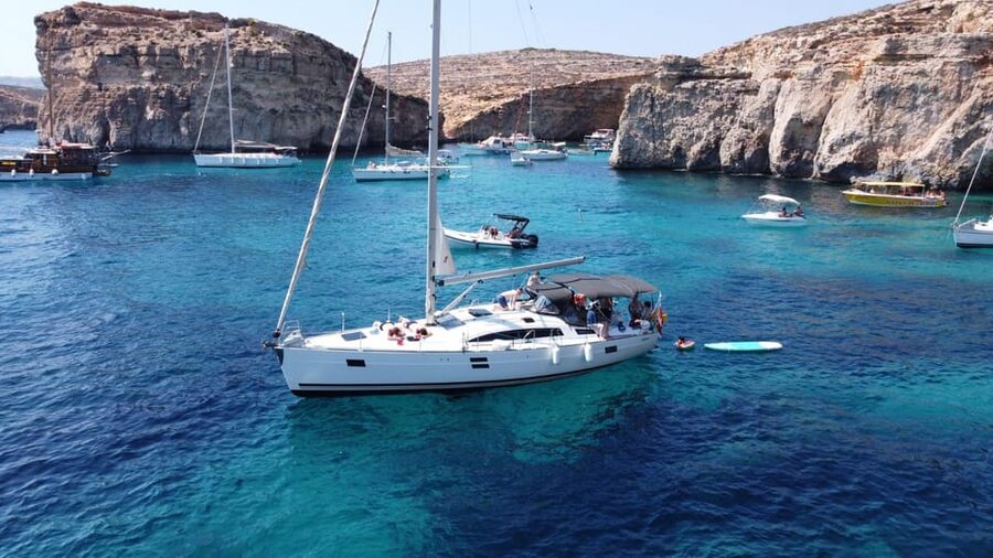 From Valletta: Romantic Sunset Cruise on a Sailing Yacht - Food, wine, and how the €20 platters menu works