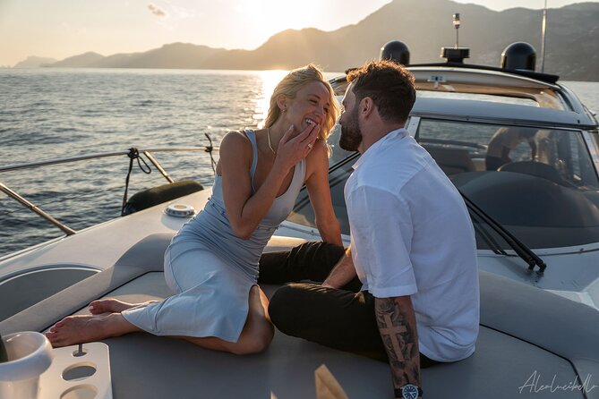 He said yes! Marriage Proposal at Sunset - Positano from the water: what your skipper delivers