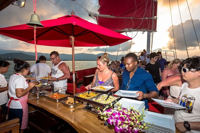 Koh Samui Romantic Sunset Cruise Tour By Red Baron Chinese Sailboat - Dinner onboard: buffet variety, fruits, and what’s included