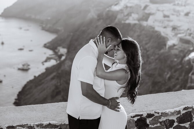 Magical Proposal Photoshoot In Santorini - Posing guidance that keeps your proposal from turning into a photoshoot