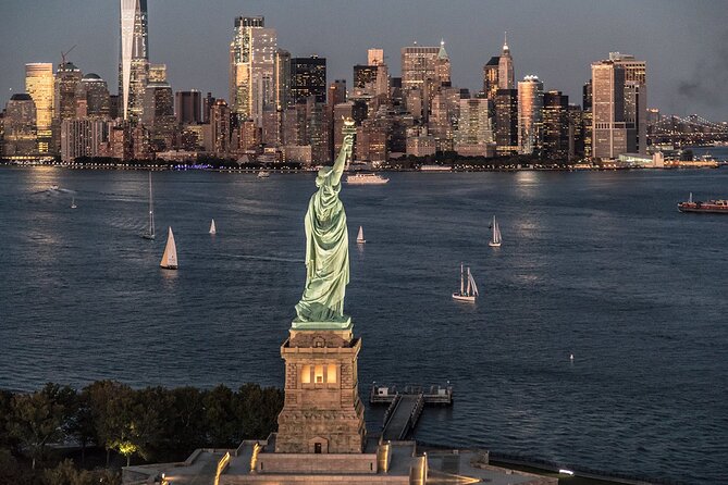 Private Romantic NYC Helicopter Scenic Charter with Champagne - Statue of Liberty and Ellis Island from above: the money shot
