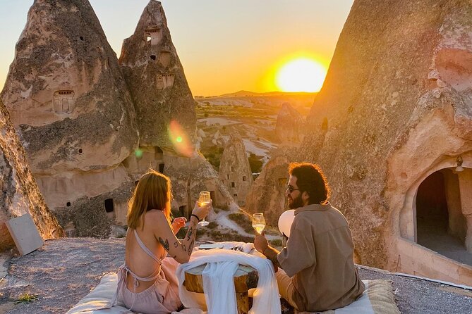 Romantic Cappadocia Sunset Dinner and Wine - The Setup and Views: Fairy Chimneys, Uchisar Castle, and That Golden Hour