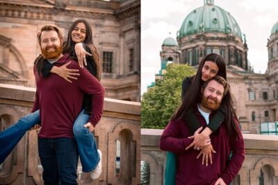 Romantic Couple Photoshoot in the Heart of Berlin - Museum Island Backdrops: UNESCO architecture, river calm, garden feel