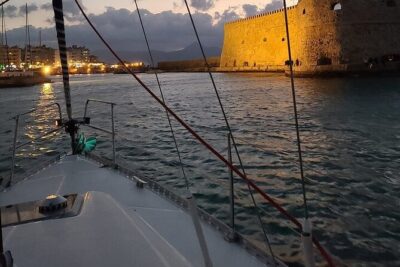 Romantic Luxury Sunset sailing - The Heraklion departure: Venetian arsenals and shipyards from the water