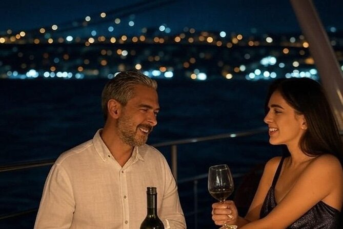 Romantic Night Cruise Live Violinist - Bebek and the Fatih Sultan Mehmet Bridge: The Skyline’s Second Act