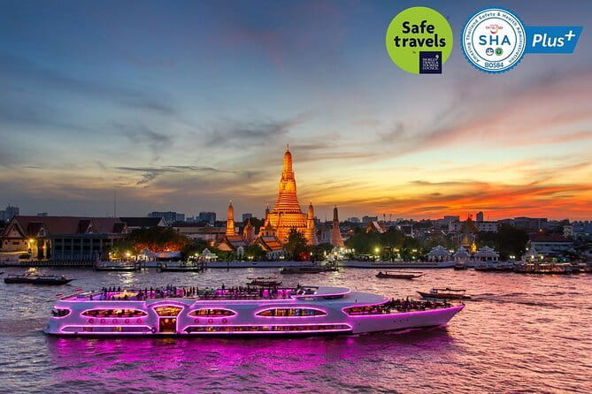Romantic Sunset The Planet Cruise with Bangkok Night Views - Wat Arun and the Temple of Dawn: the most photogenic silhouette