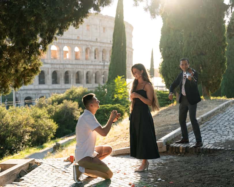 Rome: Romantic Proposal PhotoShoot - Meeting at Colosseo and starting from Largo Gaetana Agnesi