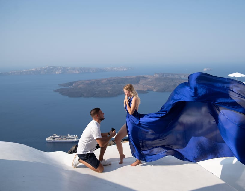 Santorini: Proposal Photoshoot l Private Entry to blue Dome - The blue dome angle: why this concept matters