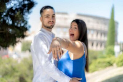 Secret Proposal Photoshoot in Rome + Reel - Largo Gaetana Agnesi: the calm start before the big moment