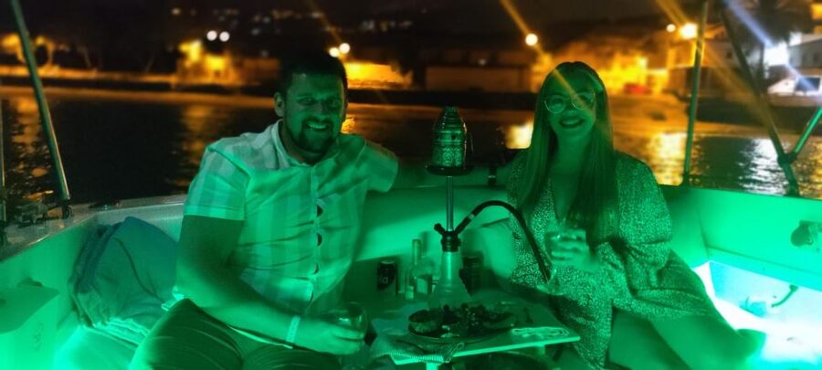 Tenerife South: Romantic Night Cruise - La Caleta Bay: snacks, wine or champagne, and hookah by anchor